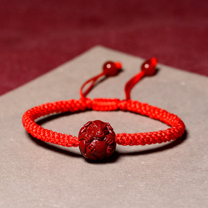 Mythstone Chinese Zodiac Red String Cinnabar Blessing Bracelet