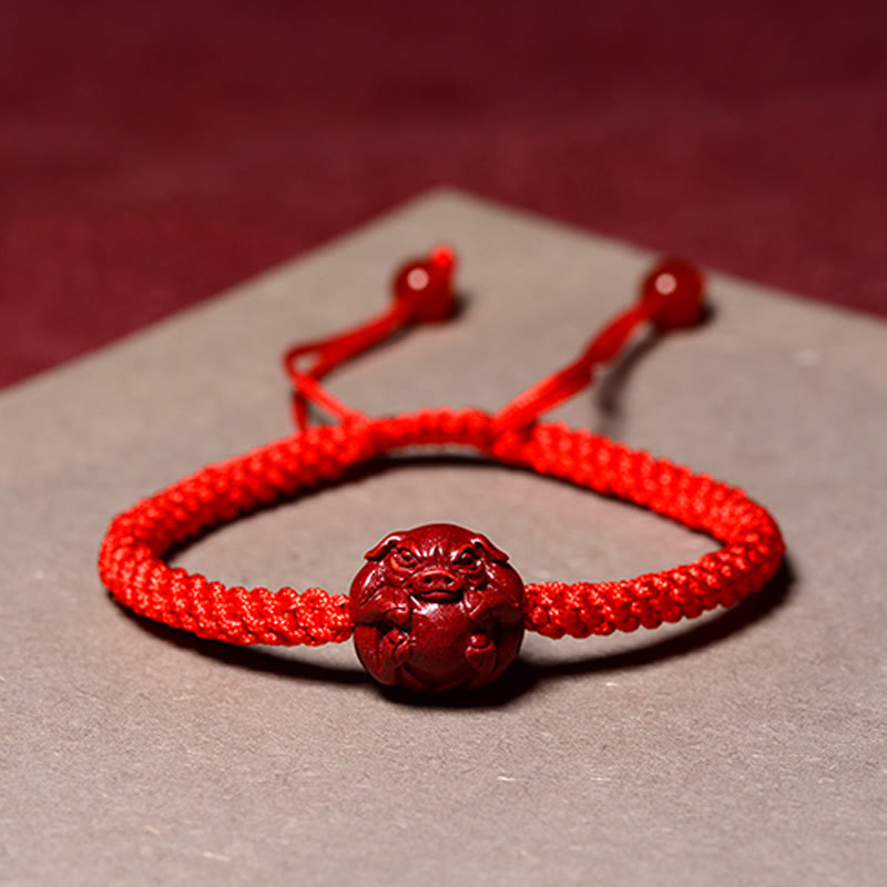 Mythstone Chinese Zodiac Red String Cinnabar Blessing Bracelet