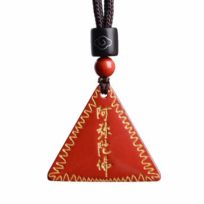 Mythstone Cinnabar Amitabha Calm Necklace Pendant