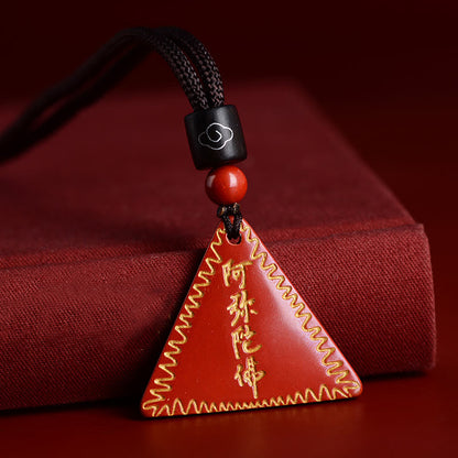 Mythstone Cinnabar Amitabha Calm Necklace Pendant