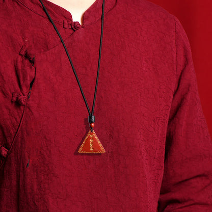 Mythstone Cinnabar Amitabha Calm Necklace Pendant