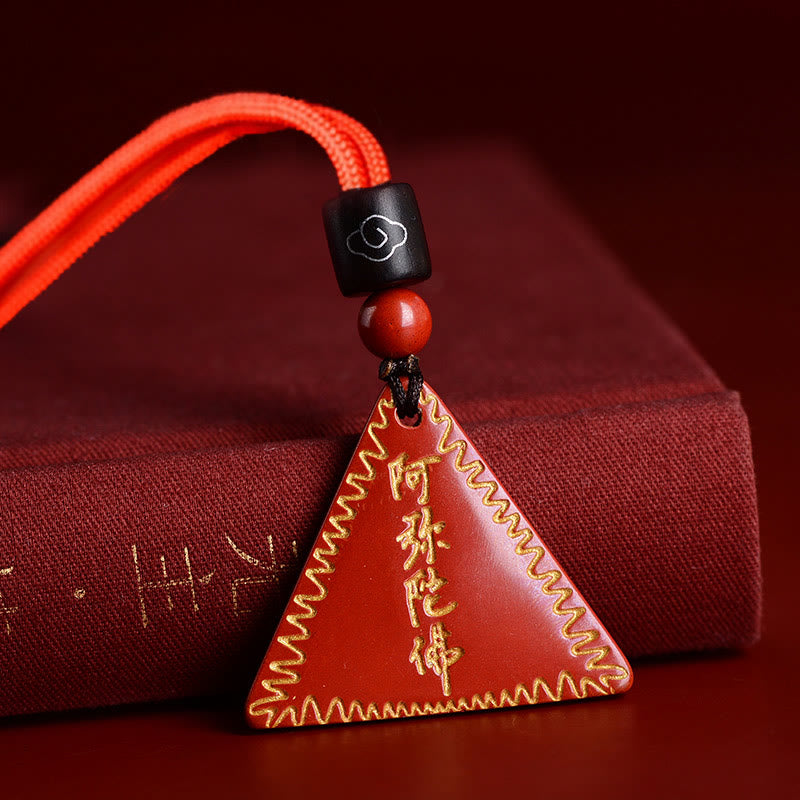 Mythstone Cinnabar Amitabha Calm Necklace Pendant