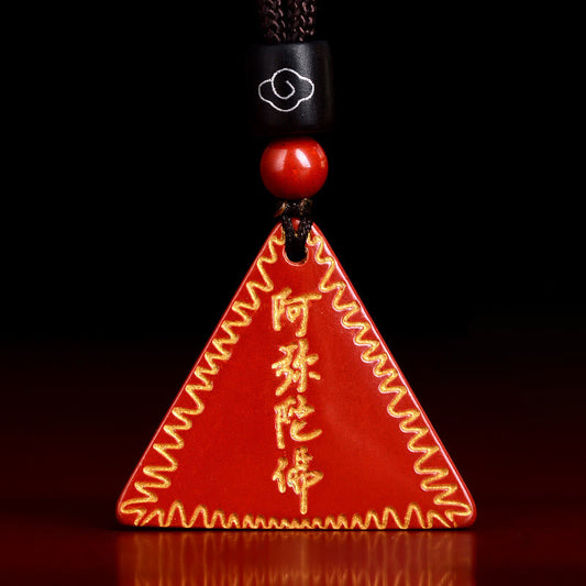 Mythstone Cinnabar Amitabha Calm Necklace Pendant