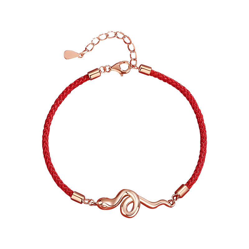 Mythstone 925 Sterling Silver Year Of Snake Red String Protection Braided Bracelet