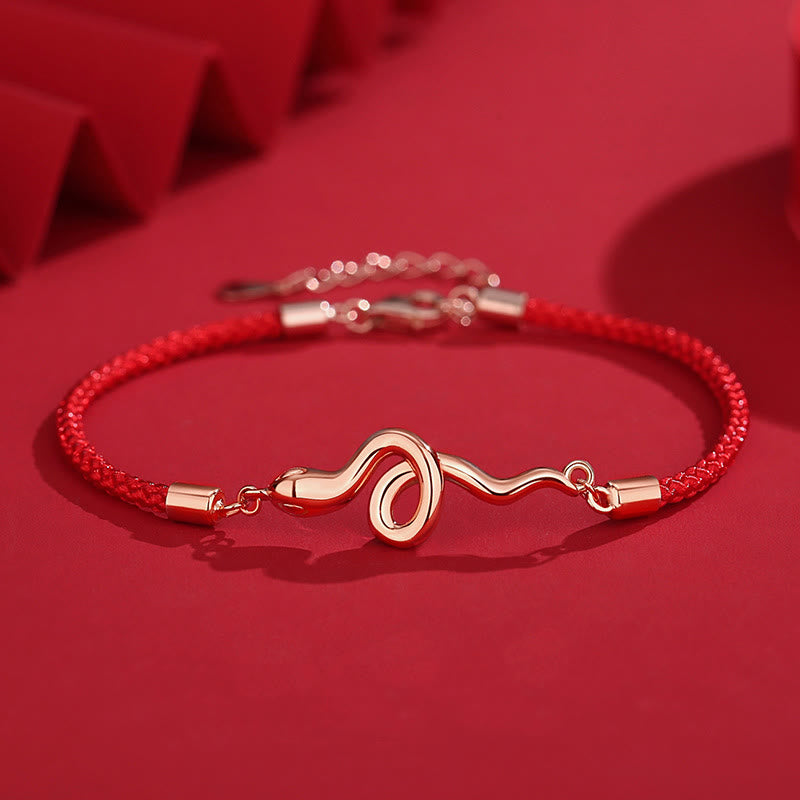 Mythstone 925 Sterling Silver Year Of Snake Red String Protection Braided Bracelet