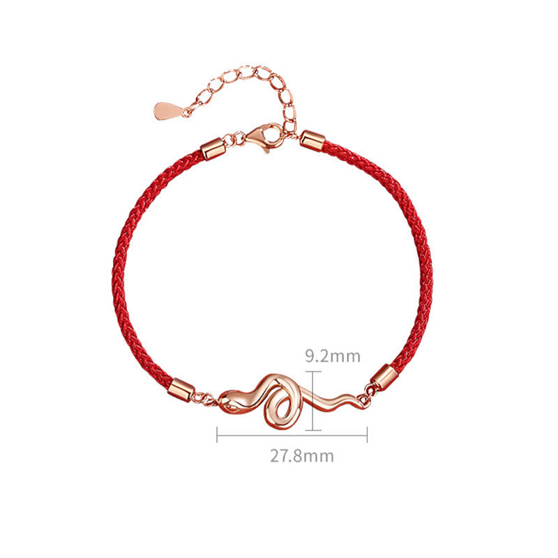 Mythstone 925 Sterling Silver Year Of Snake Red String Protection Braided Bracelet