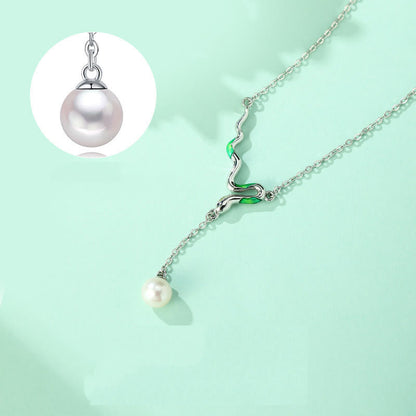 Mythstone 925 Sterling Silver Pearl Bead Year Of The Snake Healing Necklace Pendant