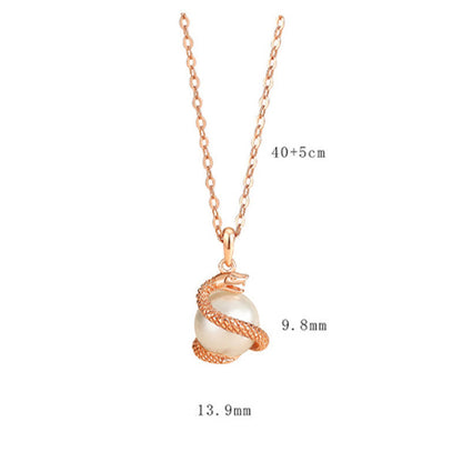 Mythstone 925 Sterling Silver Pearl Year Of The Snake Balance Blessing Necklace Pendant