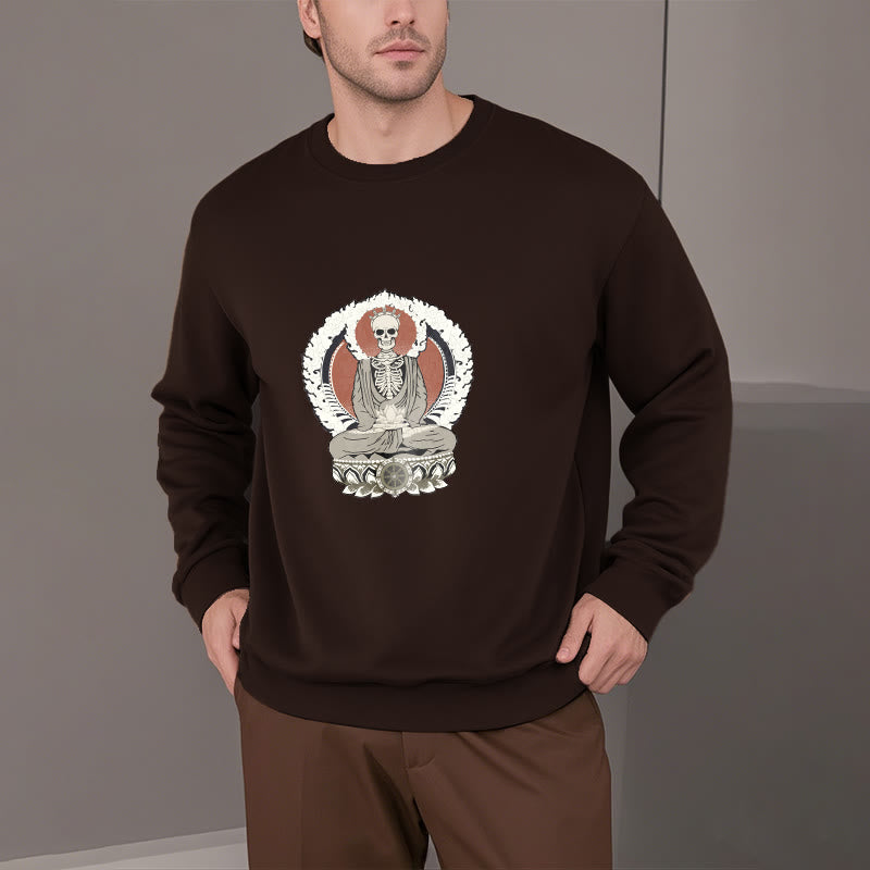 Mythstone Skeleton Pattern Fleece Lined Sweatshirt