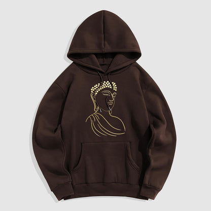 Sudadera con capucha y forro polar con estampado de Buda meditando de Mythstone 