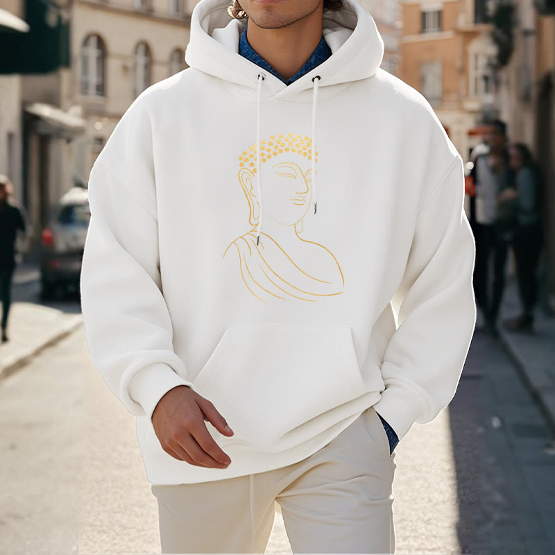 Sudadera con capucha y forro polar con estampado de Buda meditando de Mythstone 