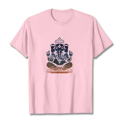 Mythstone Meditating Ganesh Elephant Pattern Tee T-shirt