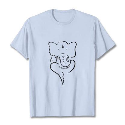 Mythstone Ganesh Elephant Sketch Pattern Tee T-shirt