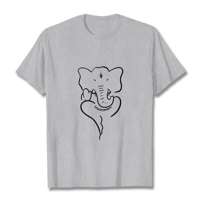 Mythstone Ganesh Elephant Sketch Pattern Tee T-shirt