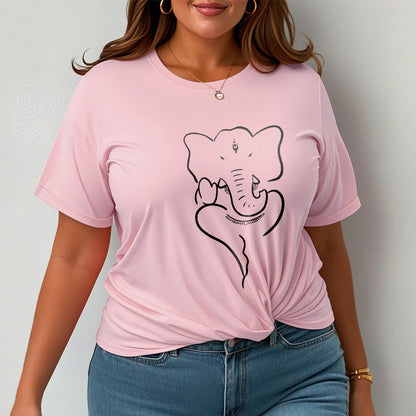 Mythstone Ganesh Elephant Sketch Pattern Tee T-shirt