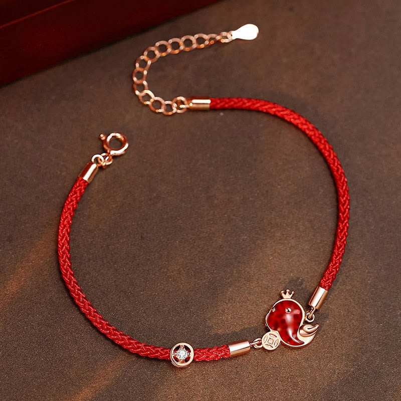 Mythstone 925 Sterling Silver Hetian Jade Red Agate Year Of Snake Red String Protection Bracelet