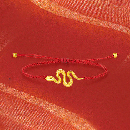 Mythstone 999 Gold Red String Lucky Beads Year Of The Snake Connection Bracelet