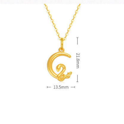 Mythstone 999 Gold Moon Year Of The Snake Luck Necklace Pendant