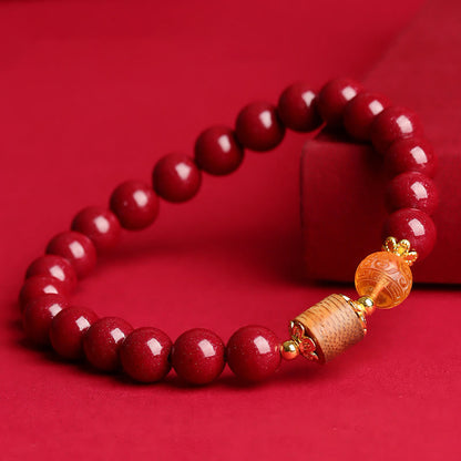 Mythstone Cinnabar Amber Agarwood Blessing Bracelet