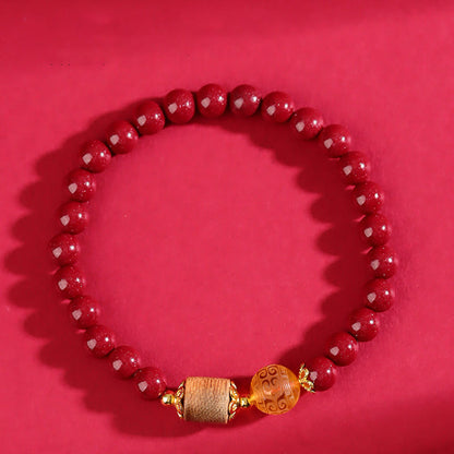 Mythstone Cinnabar Amber Agarwood Blessing Bracelet