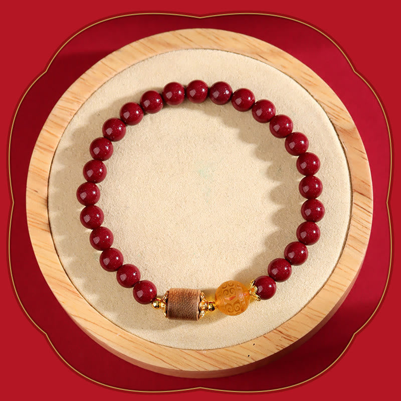 Mythstone Cinnabar Amber Agarwood Blessing Bracelet