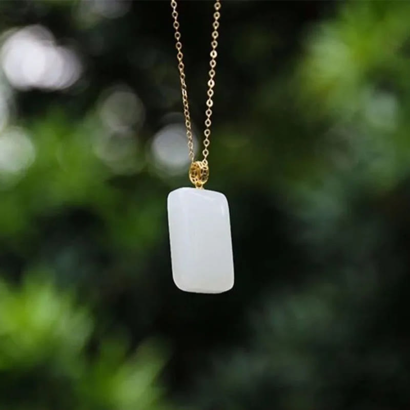 Mythstone Hetian Jade Silver Prosperity Necklace Pendant