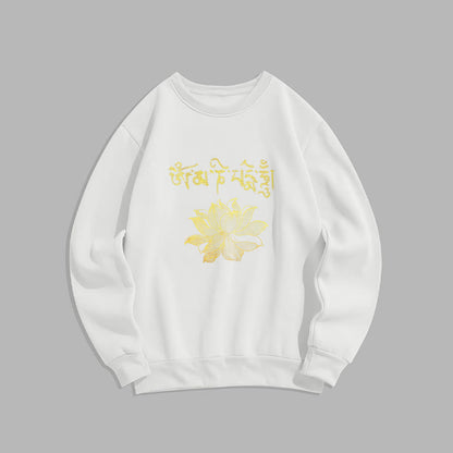 Mythstone Golden Lotus Sanskrit Fleece Lined Sweatshirt