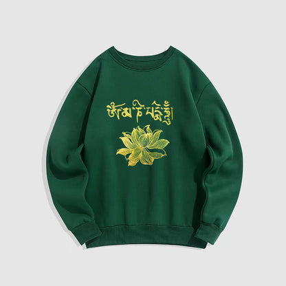 Mythstone Golden Lotus Sanskrit Fleece Lined Sweatshirt