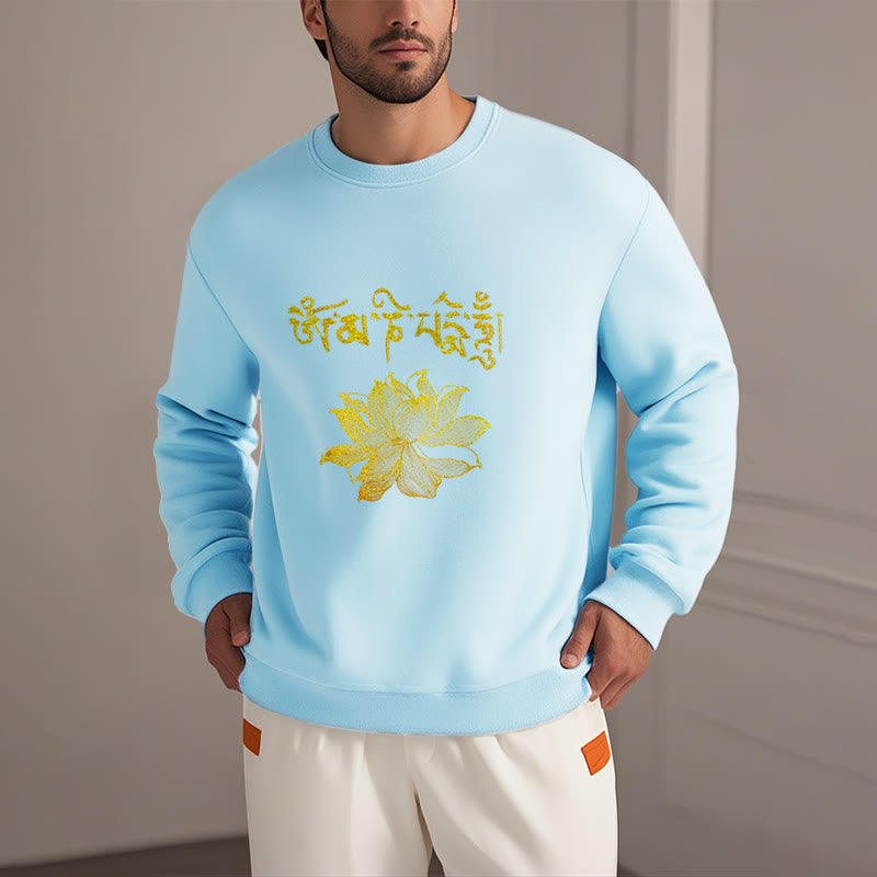 Mythstone Golden Lotus Sanskrit Fleece Lined Sweatshirt