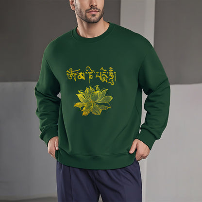 Mythstone Golden Lotus Sanskrit Fleece Lined Sweatshirt