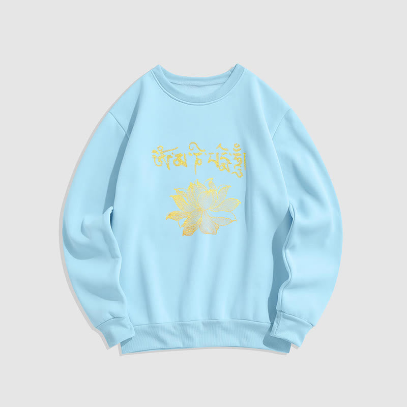 Mythstone Golden Lotus Sanskrit Fleece Lined Sweatshirt