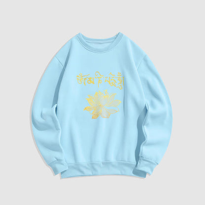 Mythstone Golden Lotus Sanskrit Fleece Lined Sweatshirt