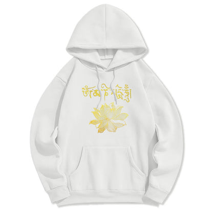 Mythstone Golden Lotus Sanskrit Fleece Lined Hoodie