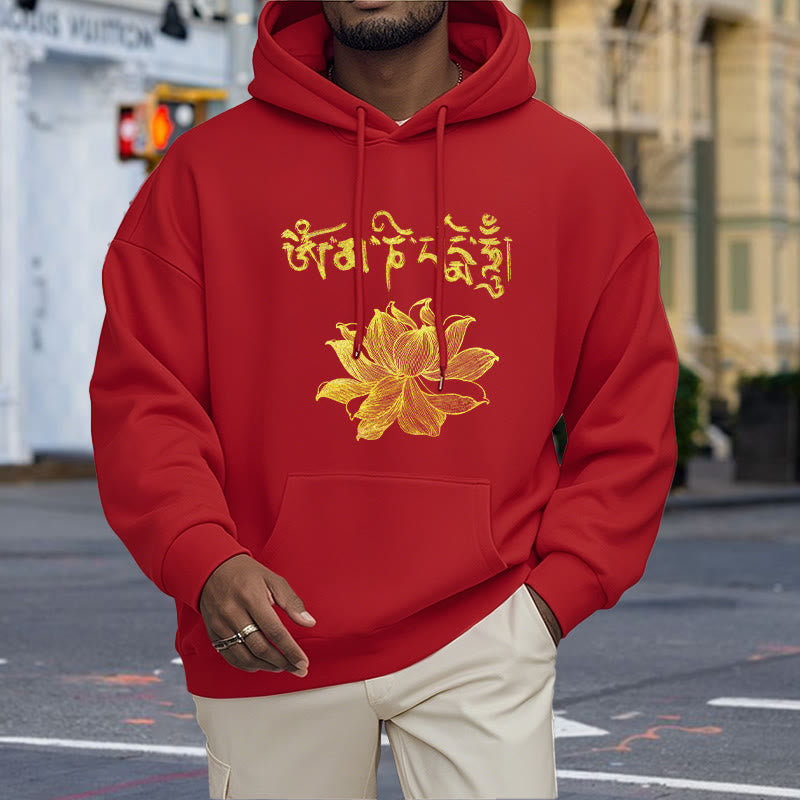 Mythstone Golden Lotus Sanskrit Fleece Lined Hoodie