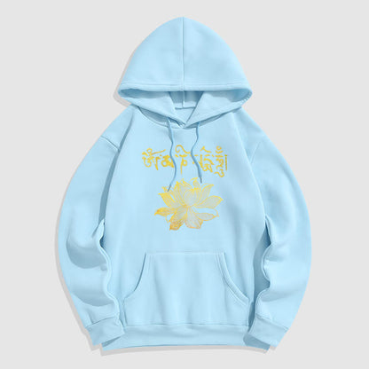 Mythstone Golden Lotus Sanskrit Fleece Lined Hoodie