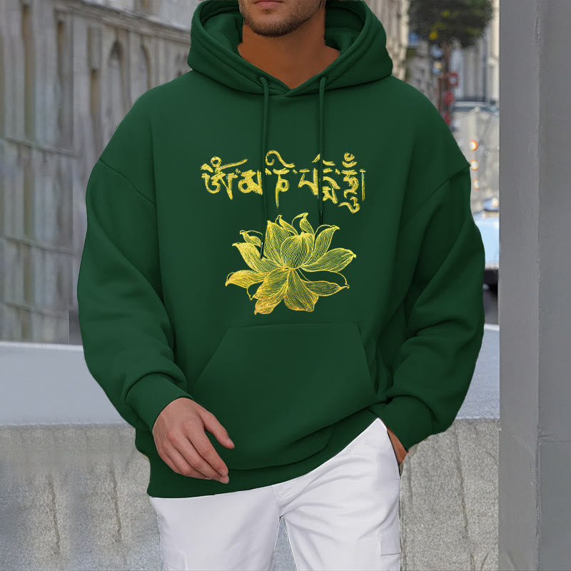 Mythstone Golden Lotus Sanskrit Fleece Lined Hoodie