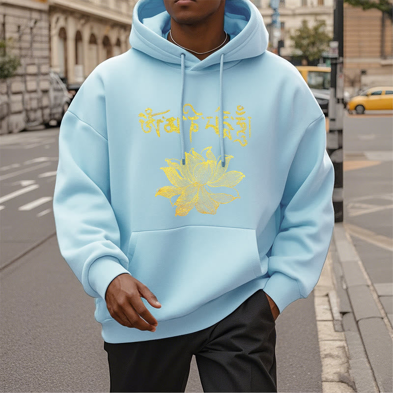 Mythstone Golden Lotus Sanskrit Fleece Lined Hoodie