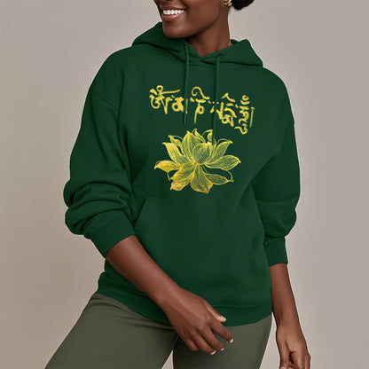 Mythstone Golden Lotus Sanskrit Fleece Lined Hoodie