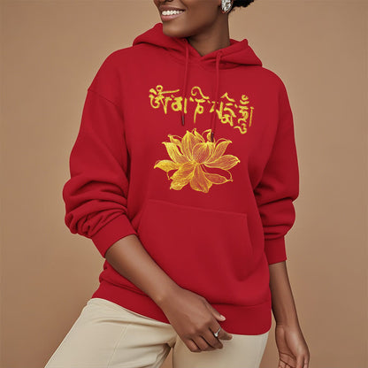 Mythstone Golden Lotus Sanskrit Fleece Lined Hoodie