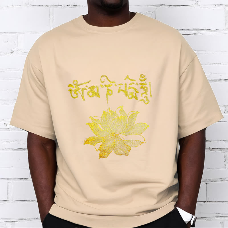 Mythstone Golden Lotus Sanskrit Tee T-shirt