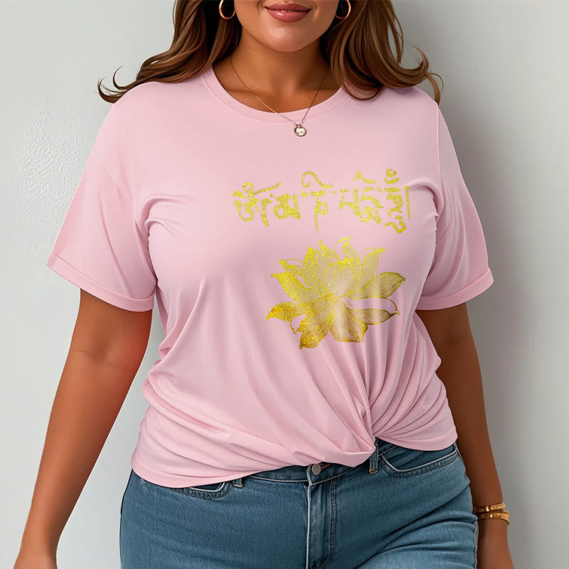 Mythstone Golden Lotus Sanskrit Tee T-shirt