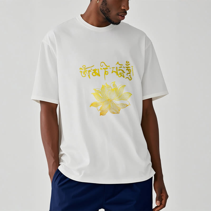 Mythstone Golden Lotus Sanskrit Tee T-shirt