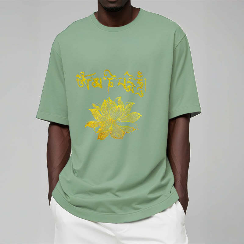 Mythstone Golden Lotus Sanskrit Tee T-shirt