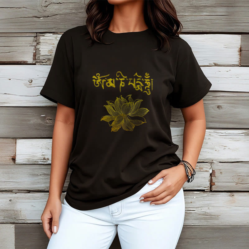 Mythstone Golden Lotus Sanskrit Tee T-shirt