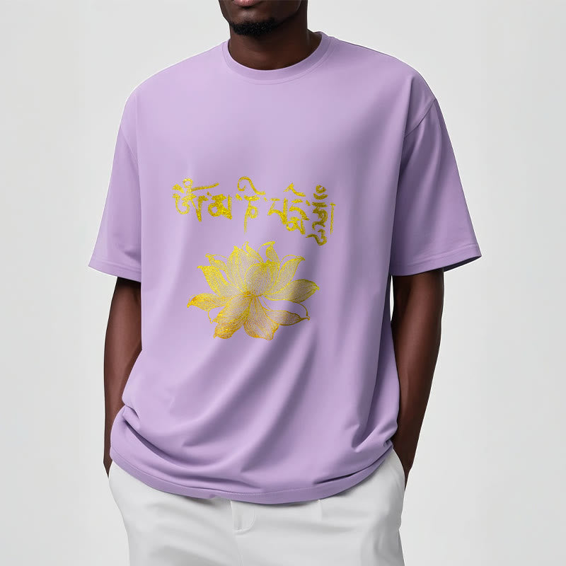 Mythstone Golden Lotus Sanskrit Tee T-shirt