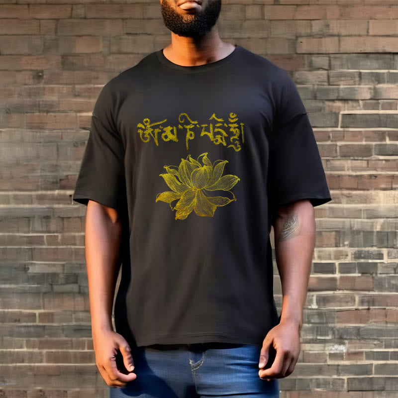 Mythstone Golden Lotus Sanskrit Tee T-shirt