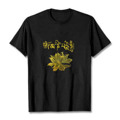 Mythstone Golden Lotus Sanskrit Tee T-shirt