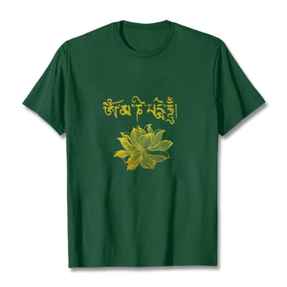 Mythstone Golden Lotus Sanskrit Tee T-shirt