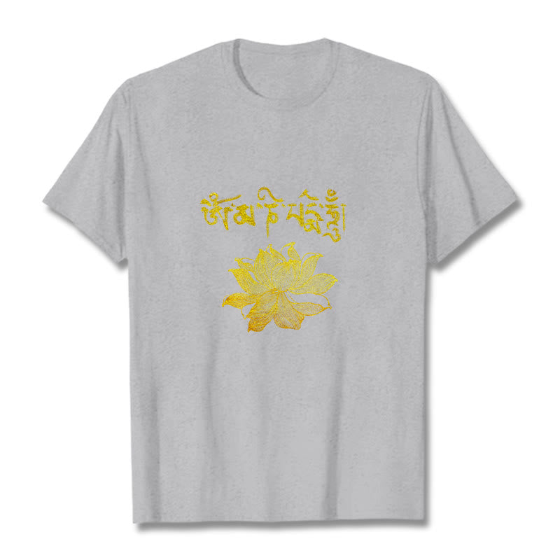 Mythstone Golden Lotus Sanskrit Tee T-shirt