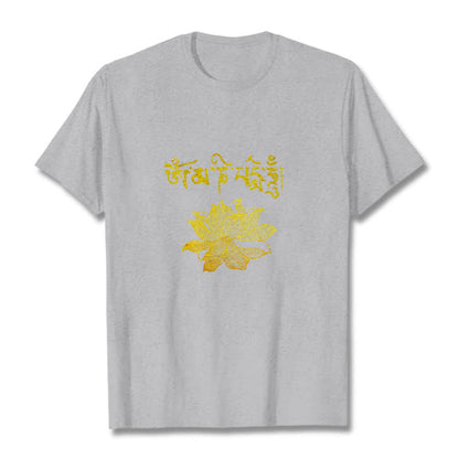 Mythstone Golden Lotus Sanskrit Tee T-shirt